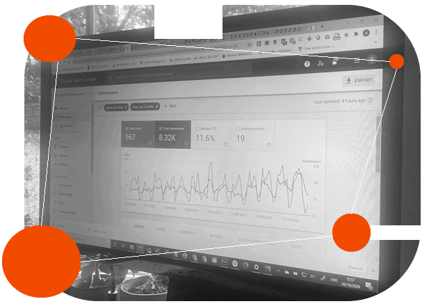 Google analytics data on PC screen